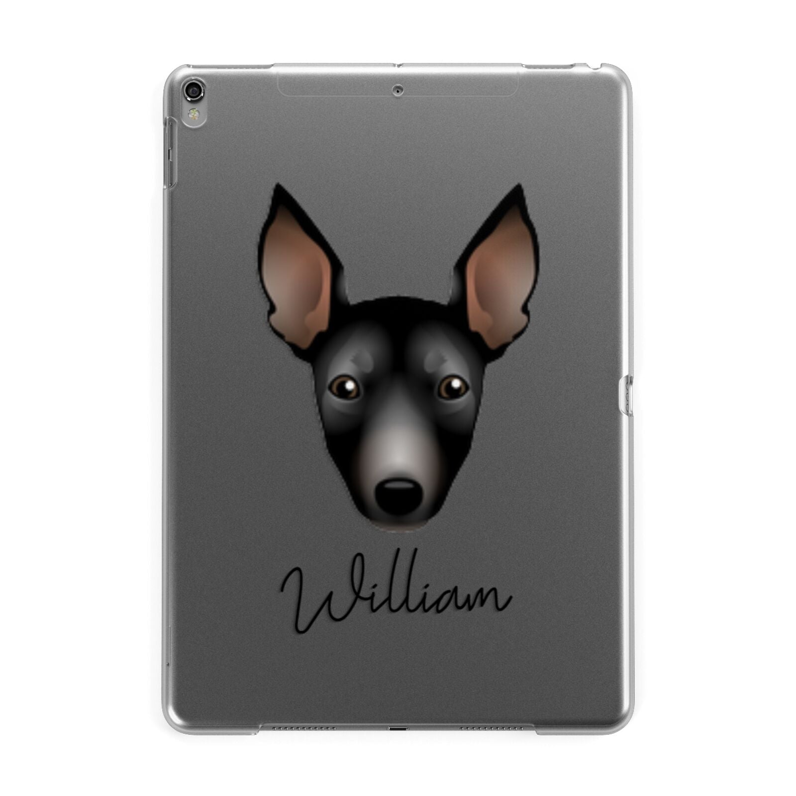 Manchester Terrier Personalised Apple iPad Grey Case