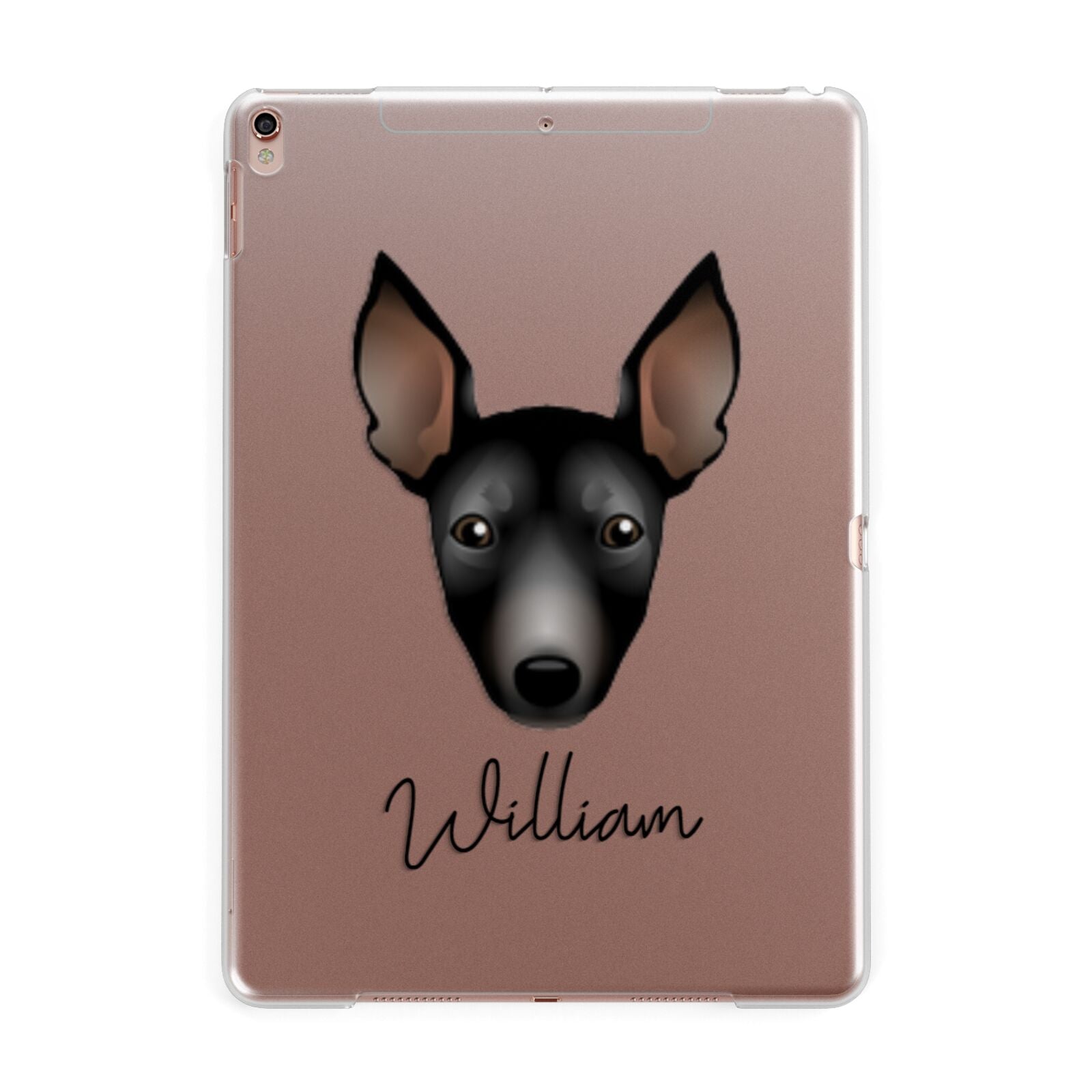 Manchester Terrier Personalised Apple iPad Rose Gold Case