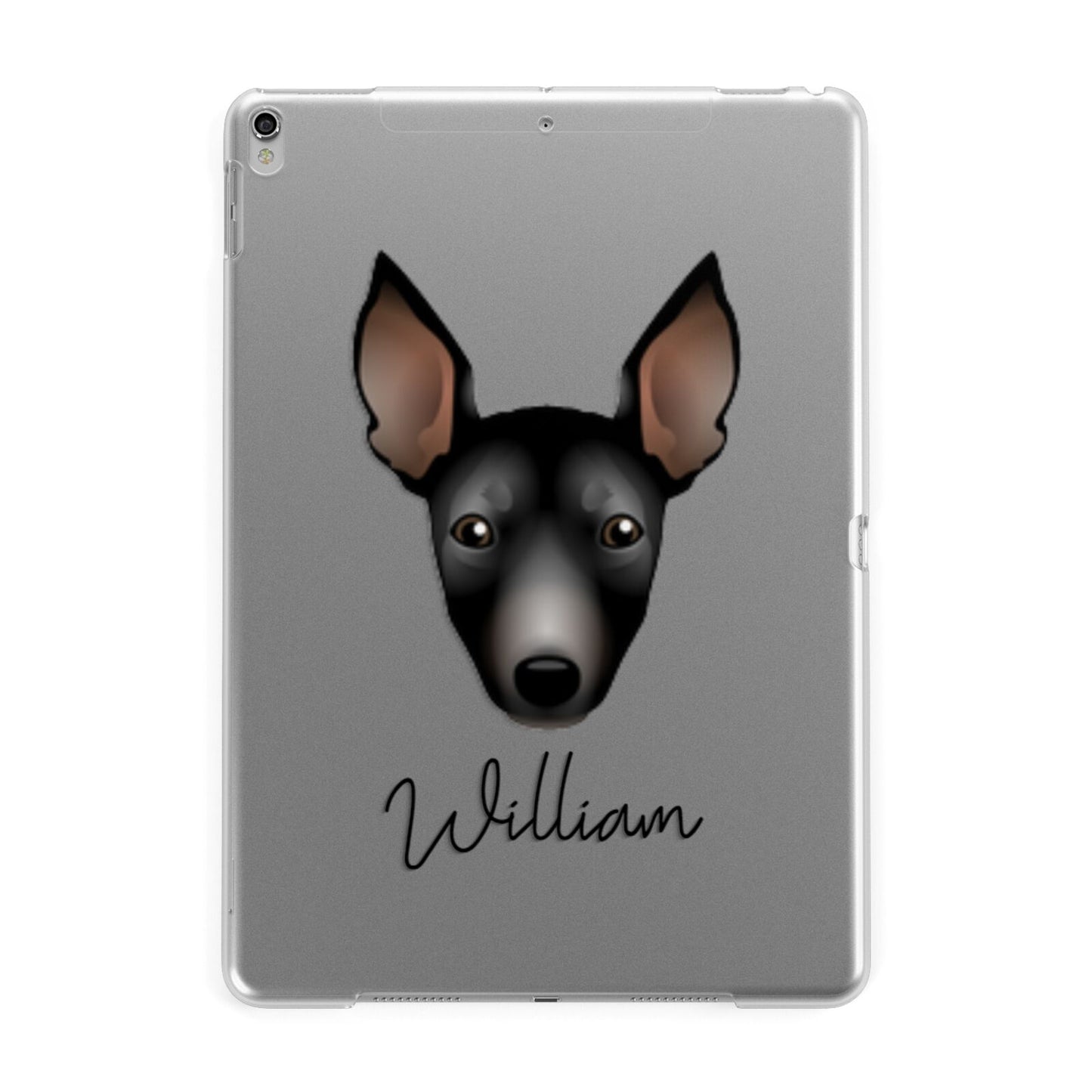 Manchester Terrier Personalised Apple iPad Silver Case