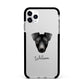 Manchester Terrier Personalised Apple iPhone 11 Pro Max in Silver with Black Impact Case