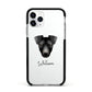 Manchester Terrier Personalised Apple iPhone 11 Pro in Silver with Black Impact Case