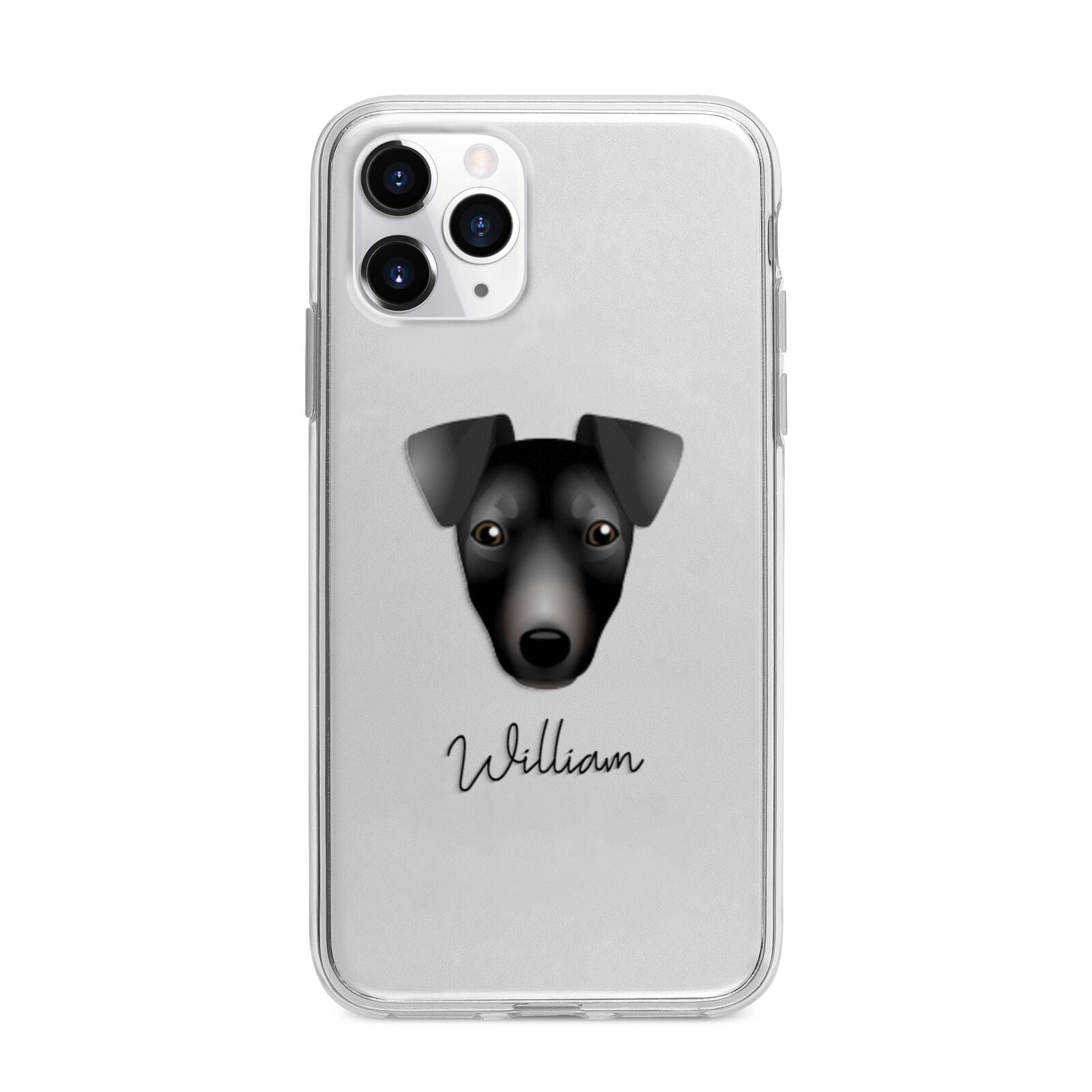 Manchester Terrier Personalised Apple iPhone 11 Pro in Silver with Bumper Case