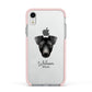 Manchester Terrier Personalised Apple iPhone XR Impact Case Pink Edge on Silver Phone