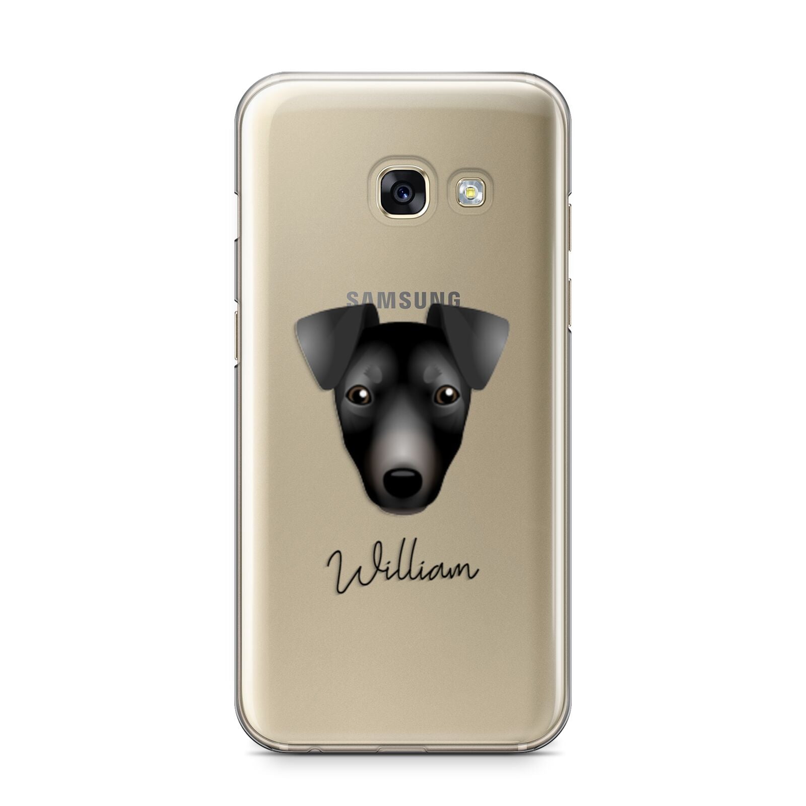 Manchester Terrier Personalised Samsung Galaxy A3 2017 Case on gold phone