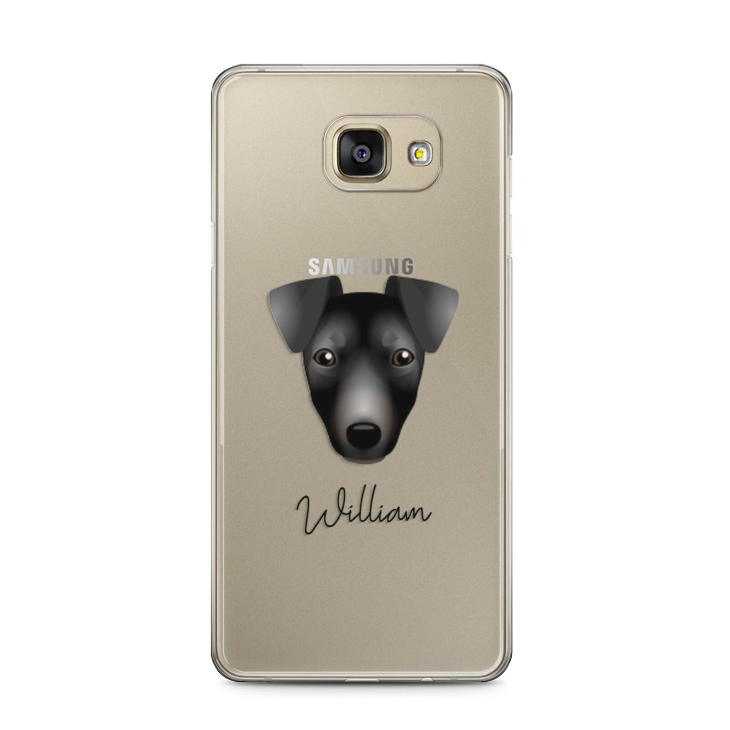 Manchester Terrier Personalised Samsung Galaxy A5 2016 Case on gold phone