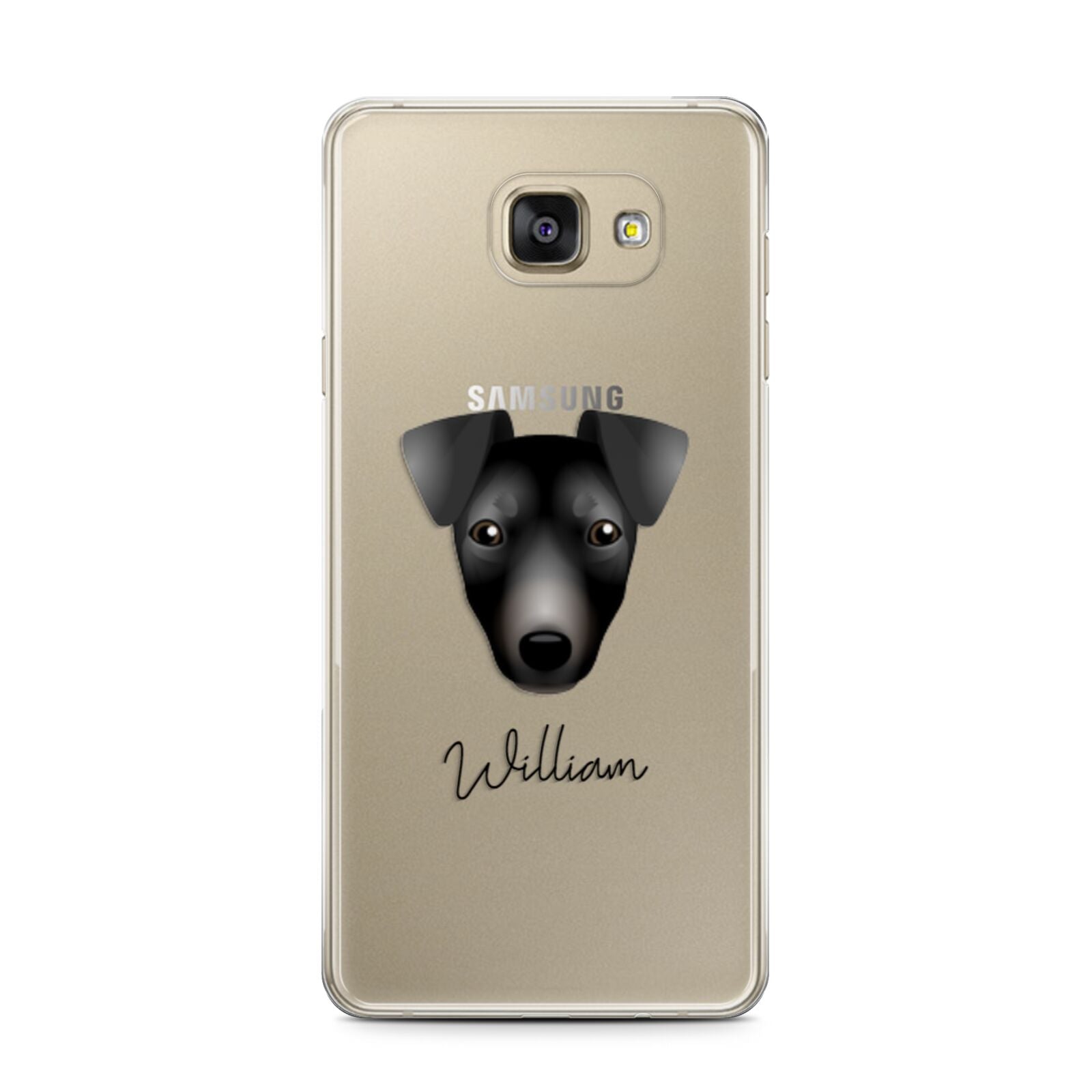 Manchester Terrier Personalised Samsung Galaxy A7 2016 Case on gold phone