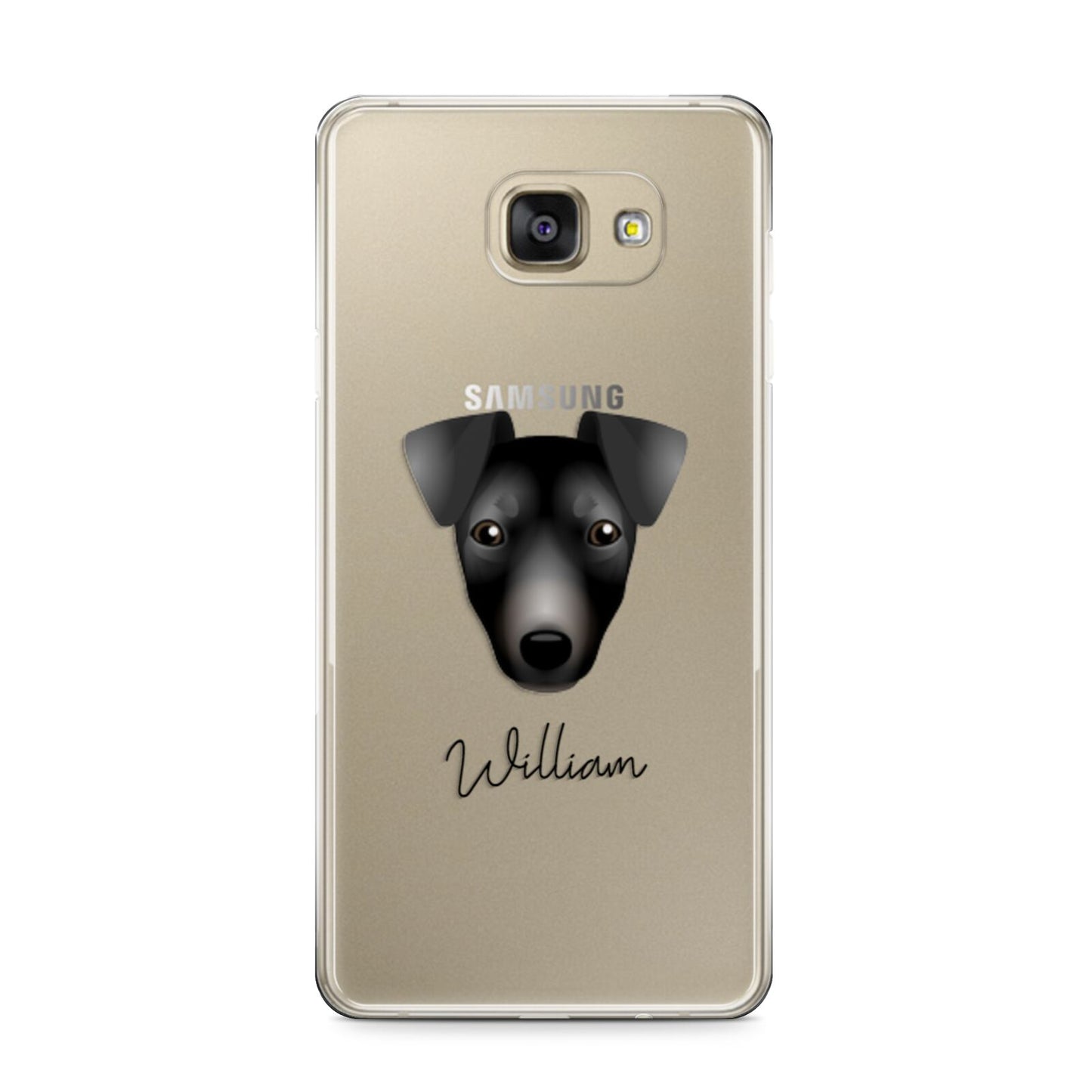 Manchester Terrier Personalised Samsung Galaxy A9 2016 Case on gold phone
