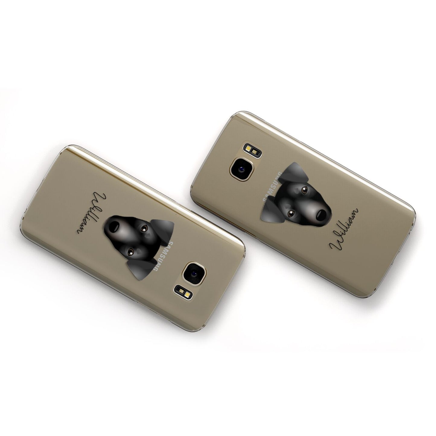 Manchester Terrier Personalised Samsung Galaxy Case Flat Overview