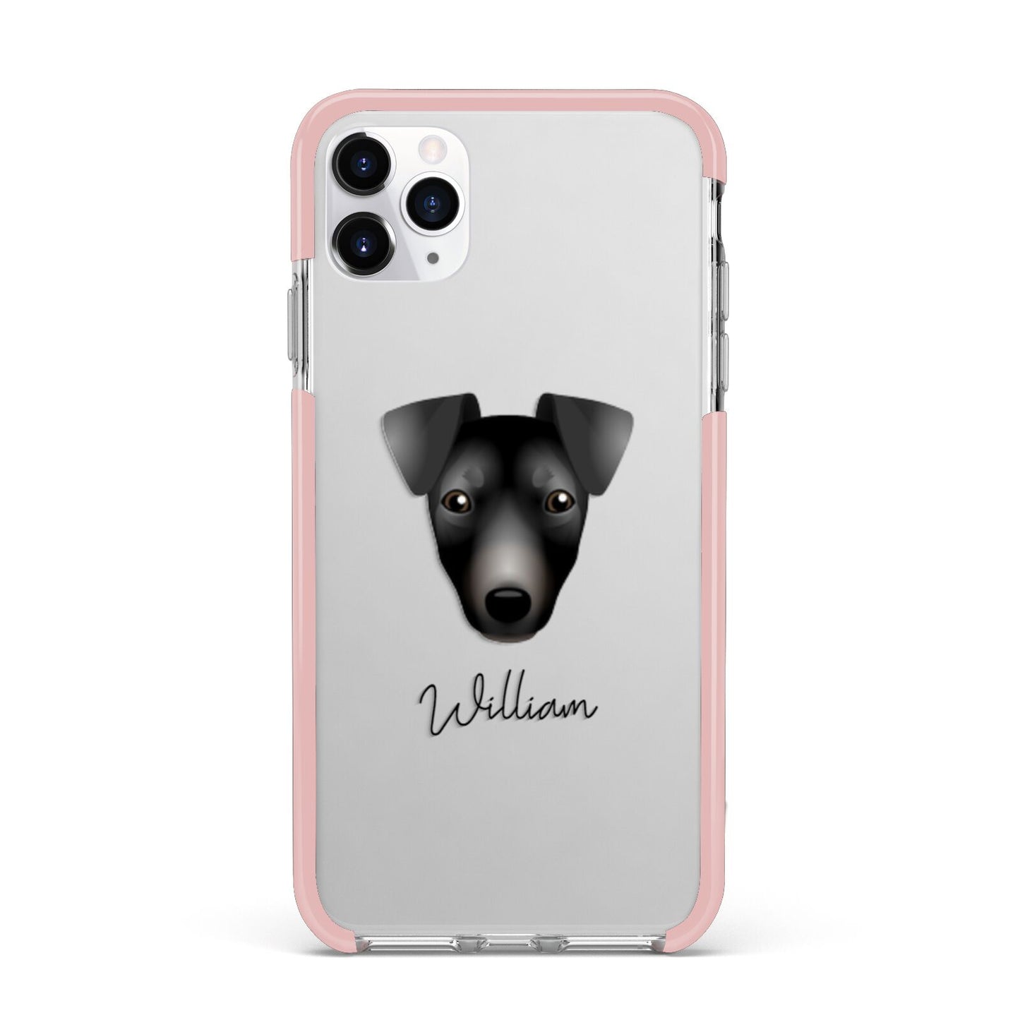 Manchester Terrier Personalised iPhone 11 Pro Max Impact Pink Edge Case