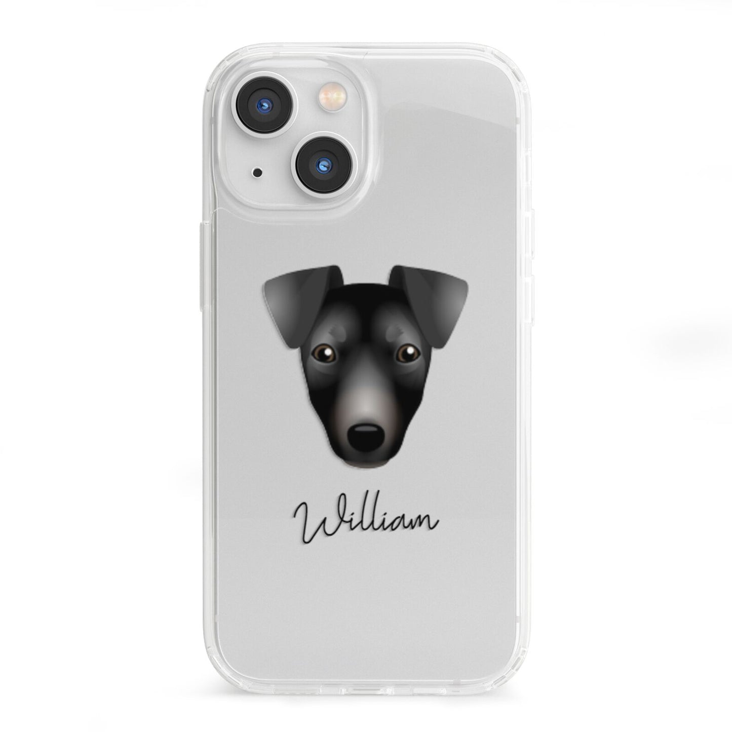 Manchester Terrier Personalised iPhone 13 Mini Clear Bumper Case