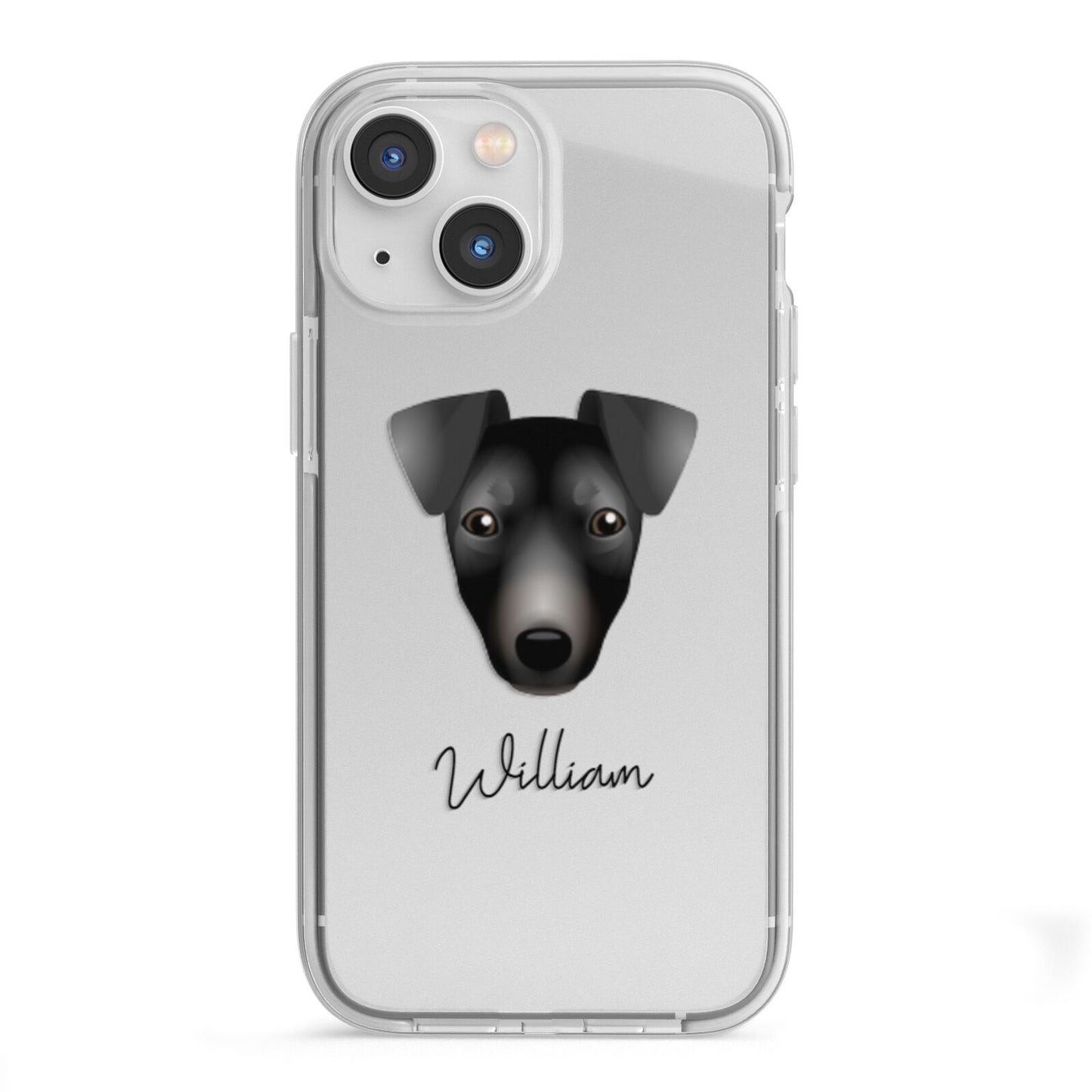 Manchester Terrier Personalised iPhone 13 Mini TPU Impact Case with White Edges