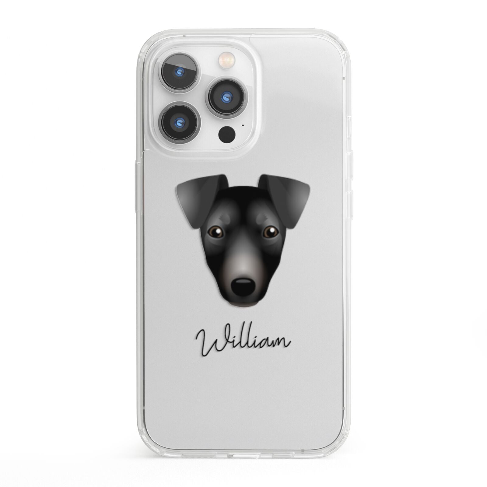 Manchester Terrier Personalised iPhone 13 Pro Clear Bumper Case