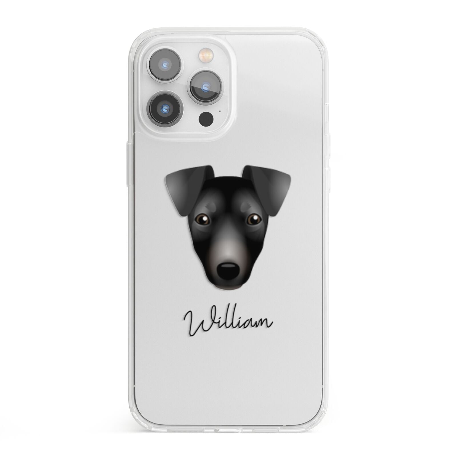 Manchester Terrier Personalised iPhone 13 Pro Max Clear Bumper Case