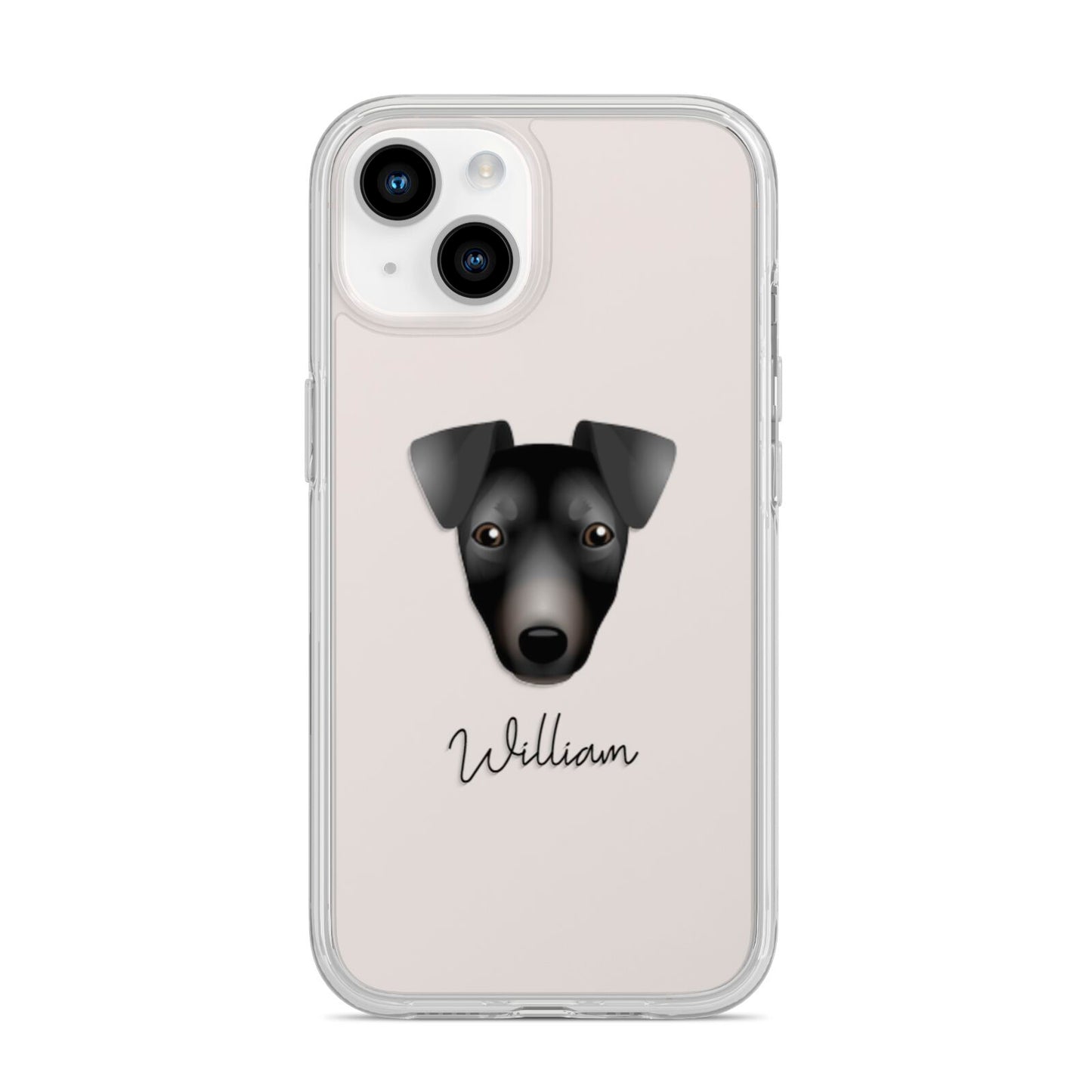 Manchester Terrier Personalised iPhone 14 Clear Tough Case Starlight