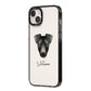 Manchester Terrier Personalised iPhone 14 Plus Black Impact Case Side Angle on Silver phone