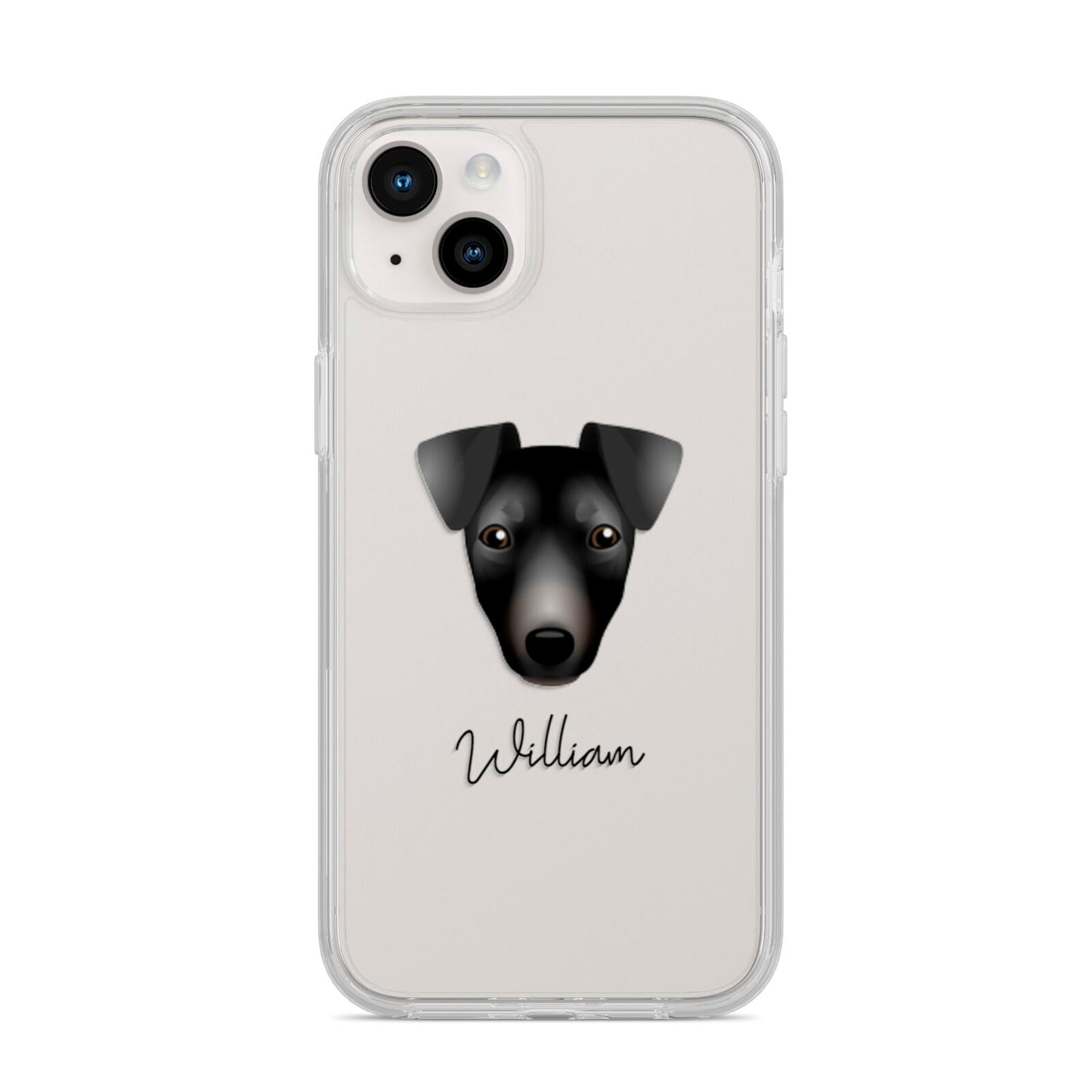 Manchester Terrier Personalised iPhone 14 Plus Clear Tough Case Starlight