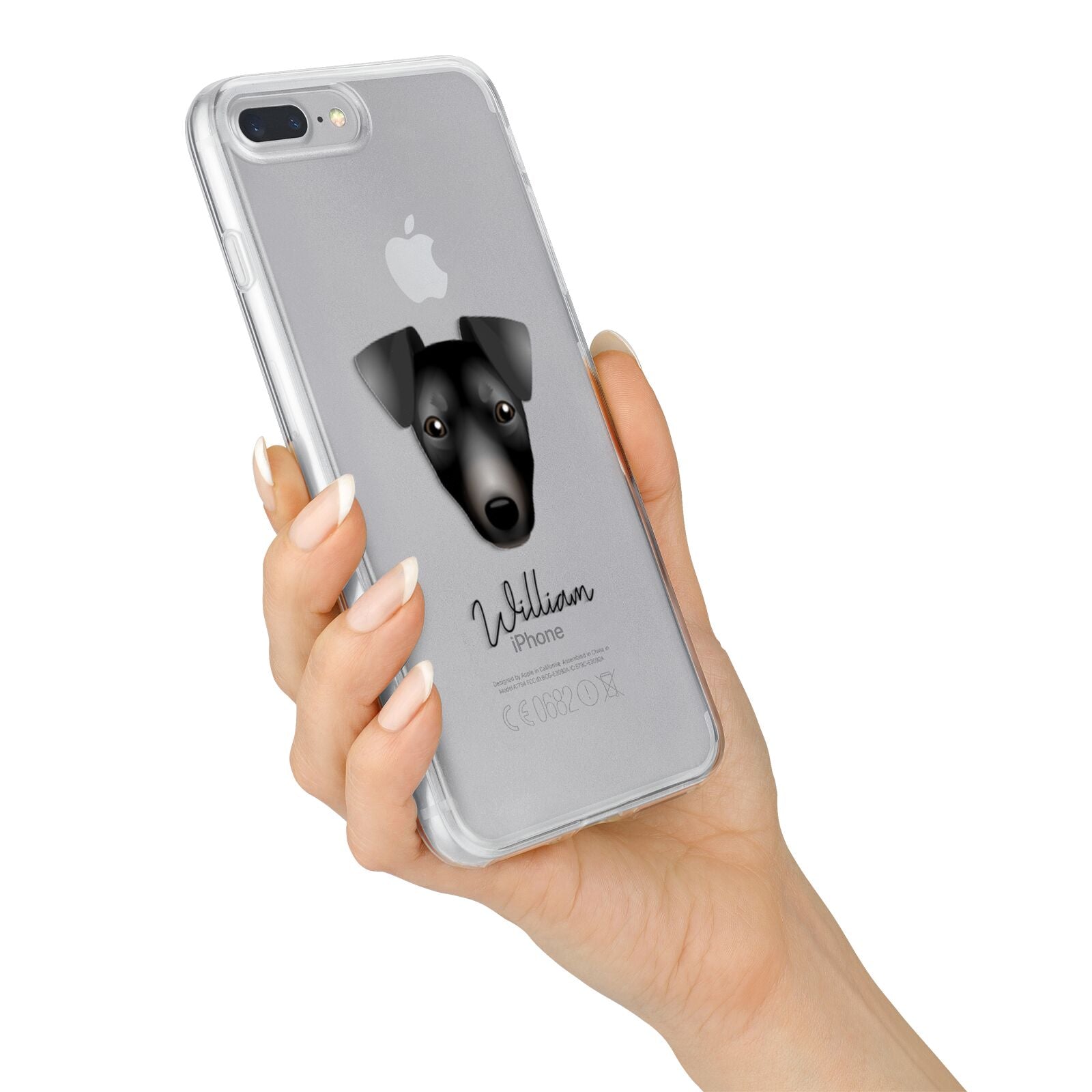 Manchester Terrier Personalised iPhone 7 Plus Bumper Case on Silver iPhone Alternative Image