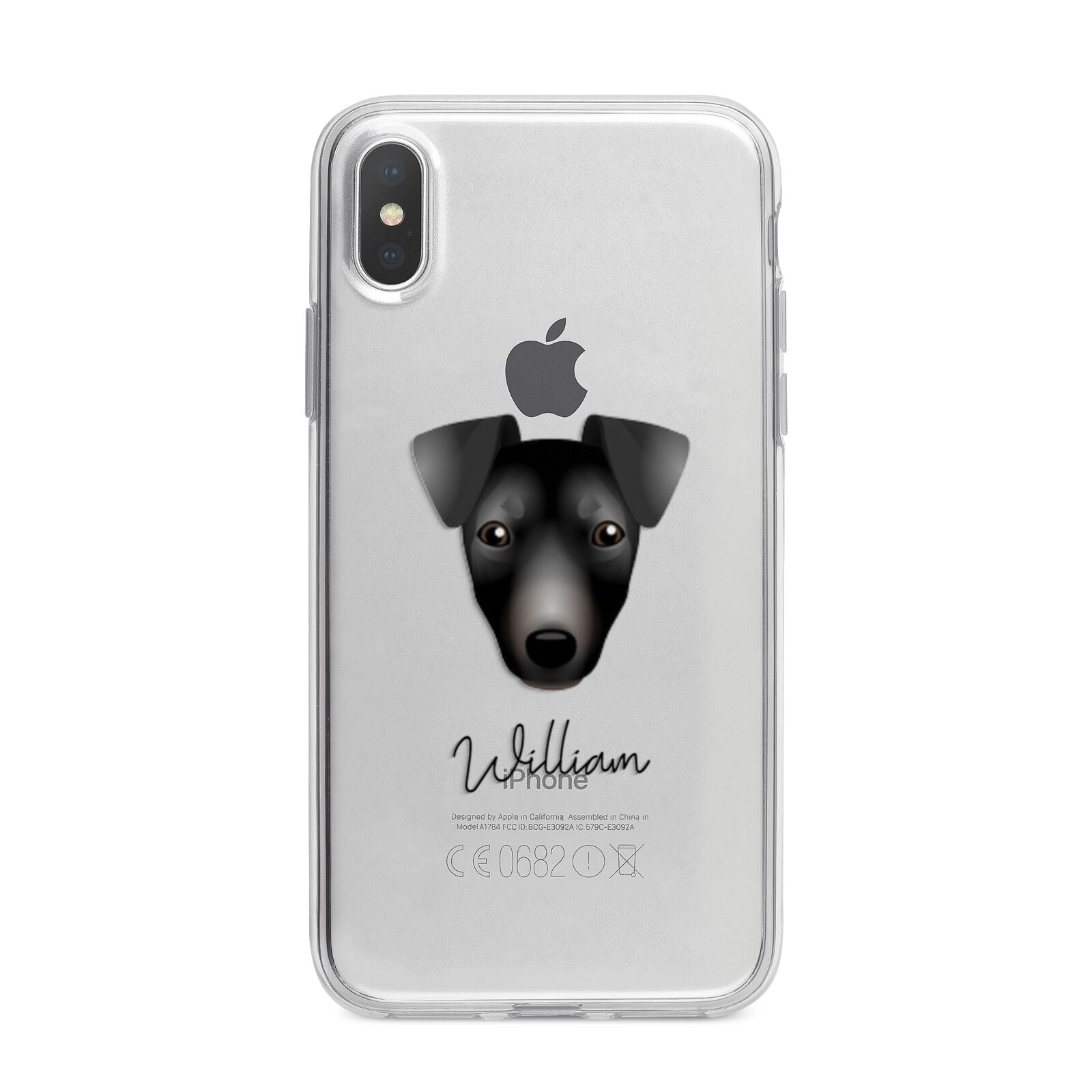 Manchester Terrier Personalised iPhone X Bumper Case on Silver iPhone Alternative Image 1