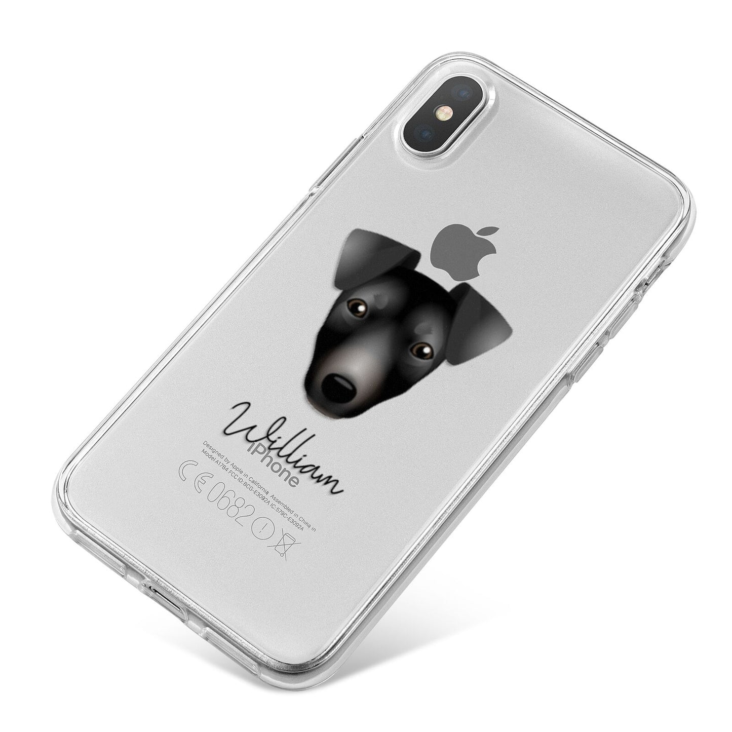 Manchester Terrier Personalised iPhone X Bumper Case on Silver iPhone
