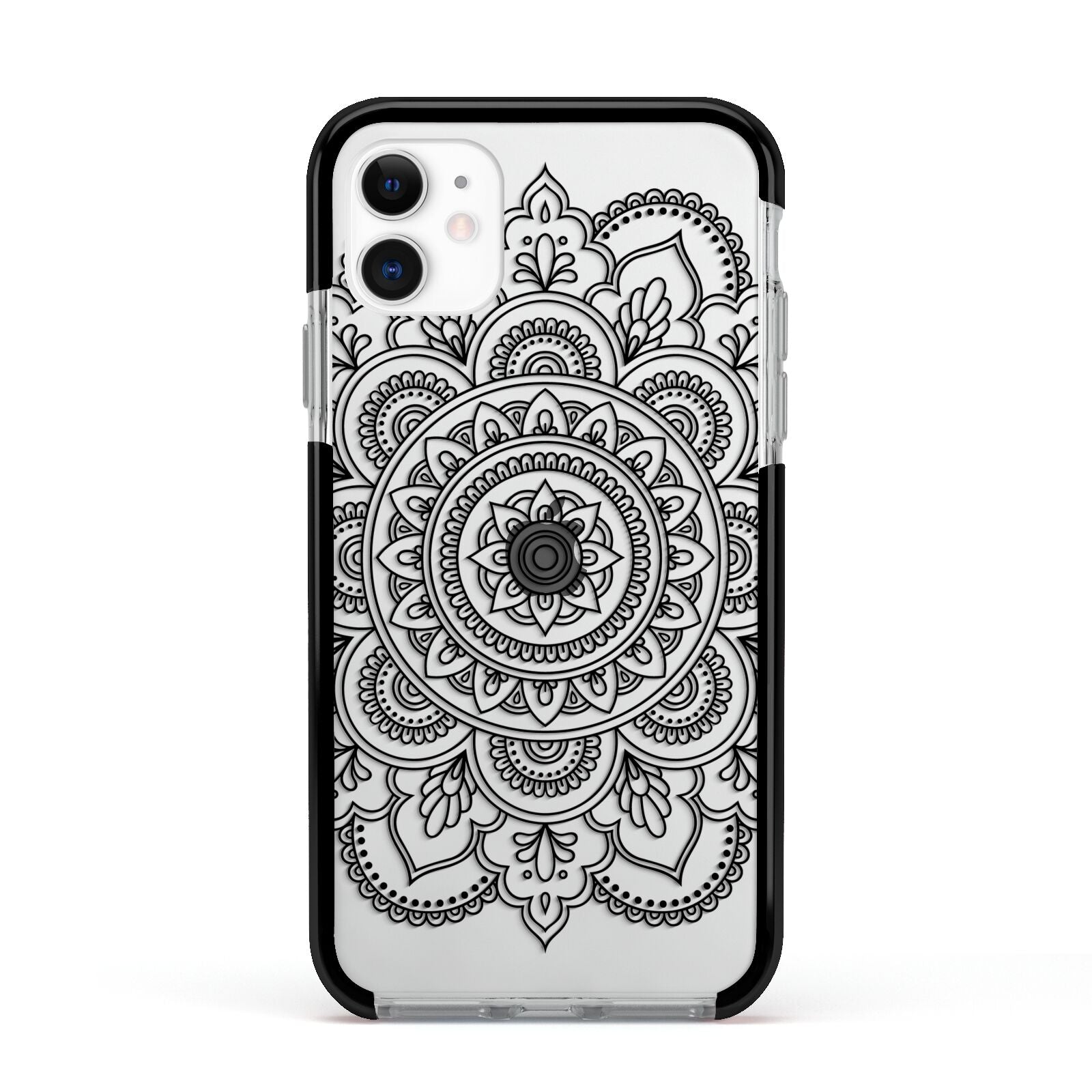 Mandala Apple iPhone 11 in White with Black Impact Case
