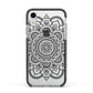 Mandala Apple iPhone XR Impact Case Black Edge on Silver Phone