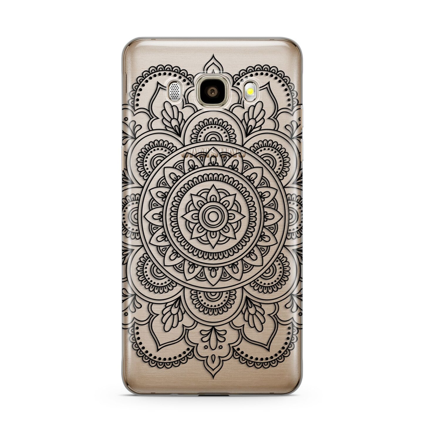 Mandala Samsung Galaxy J7 2016 Case on gold phone
