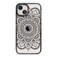 Mandala iPhone 13 Black Impact Case on Silver phone