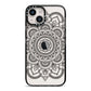 Mandala iPhone 14 Black Impact Case on Silver phone