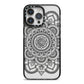 Mandala iPhone 14 Pro Max Black Impact Case on Silver phone