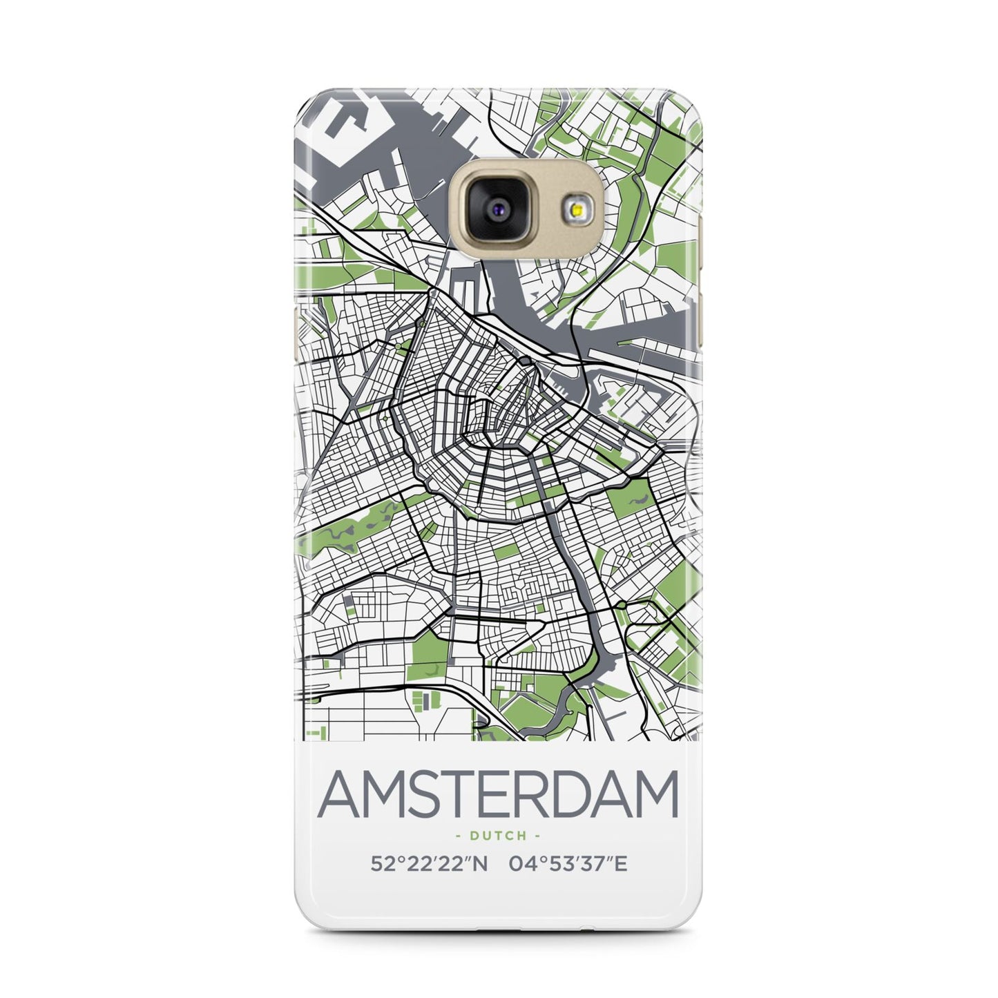 Map of Amsterdam Samsung Galaxy A7 2016 Case on gold phone