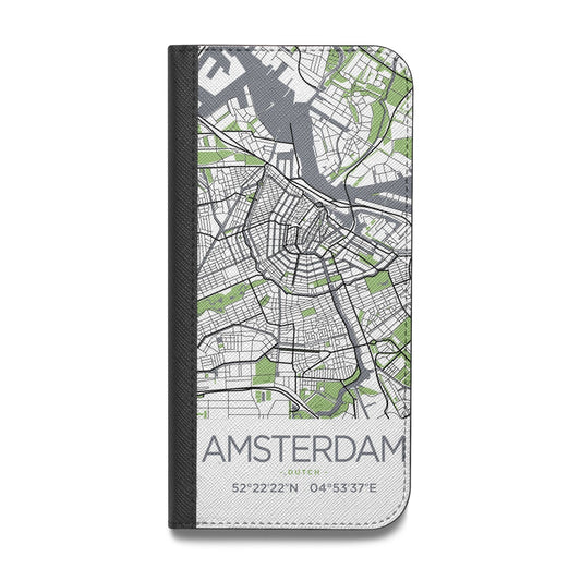 Map of Amsterdam Vegan Leather Flip iPhone Case