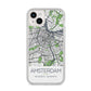 Map of Amsterdam iPhone 14 Plus Clear Tough Case Starlight
