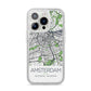 Map of Amsterdam iPhone 14 Pro Glitter Tough Case Silver