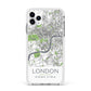 Map of London Apple iPhone 11 Pro Max in Silver with White Impact Case