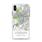 Map of London Apple iPhone Xs Max Impact Case White Edge on Gold Phone