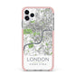 Map of London iPhone 11 Pro Max Impact Pink Edge Case