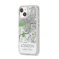 Map of London iPhone 14 Clear Tough Case Starlight Angled Image