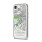 Map of London iPhone 14 Pro Max Clear Tough Case Silver Angled Image