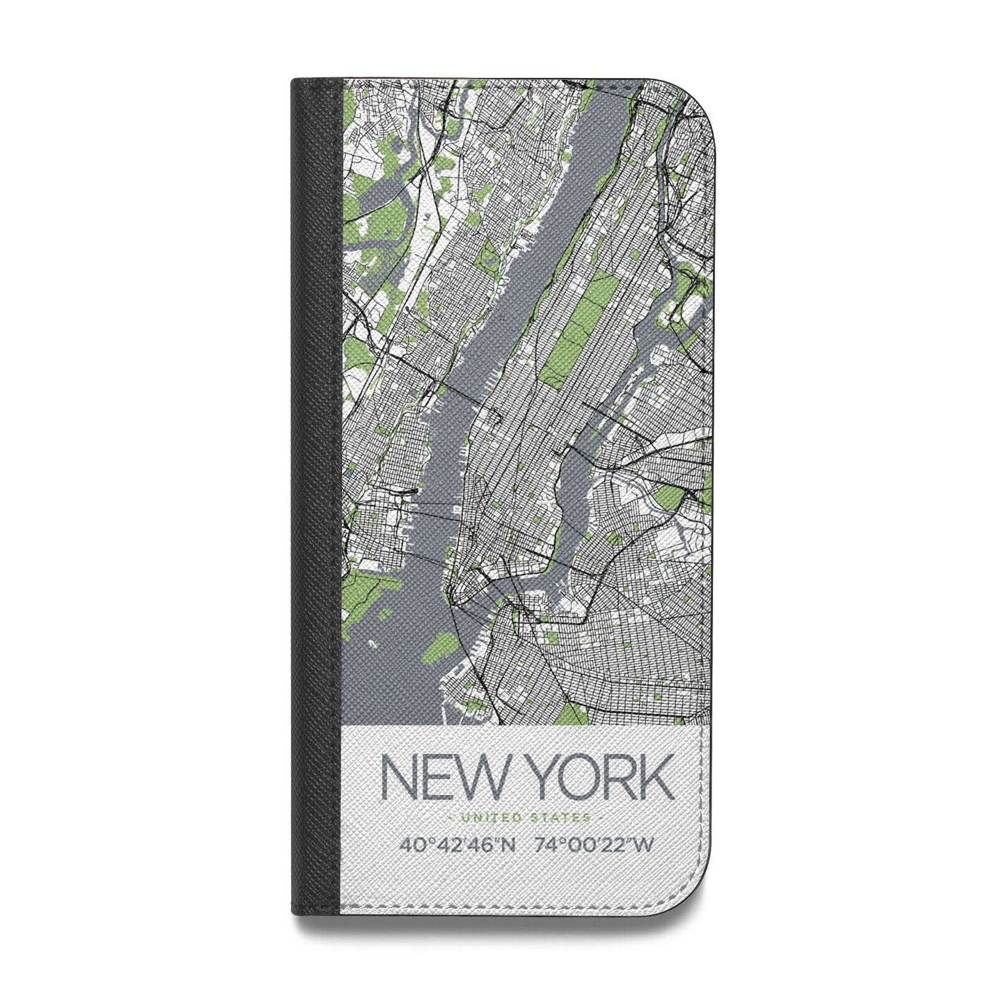 Map of New York Vegan Leather Flip Samsung Case