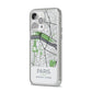 Map of Paris iPhone 14 Pro Max Clear Tough Case Silver Angled Image