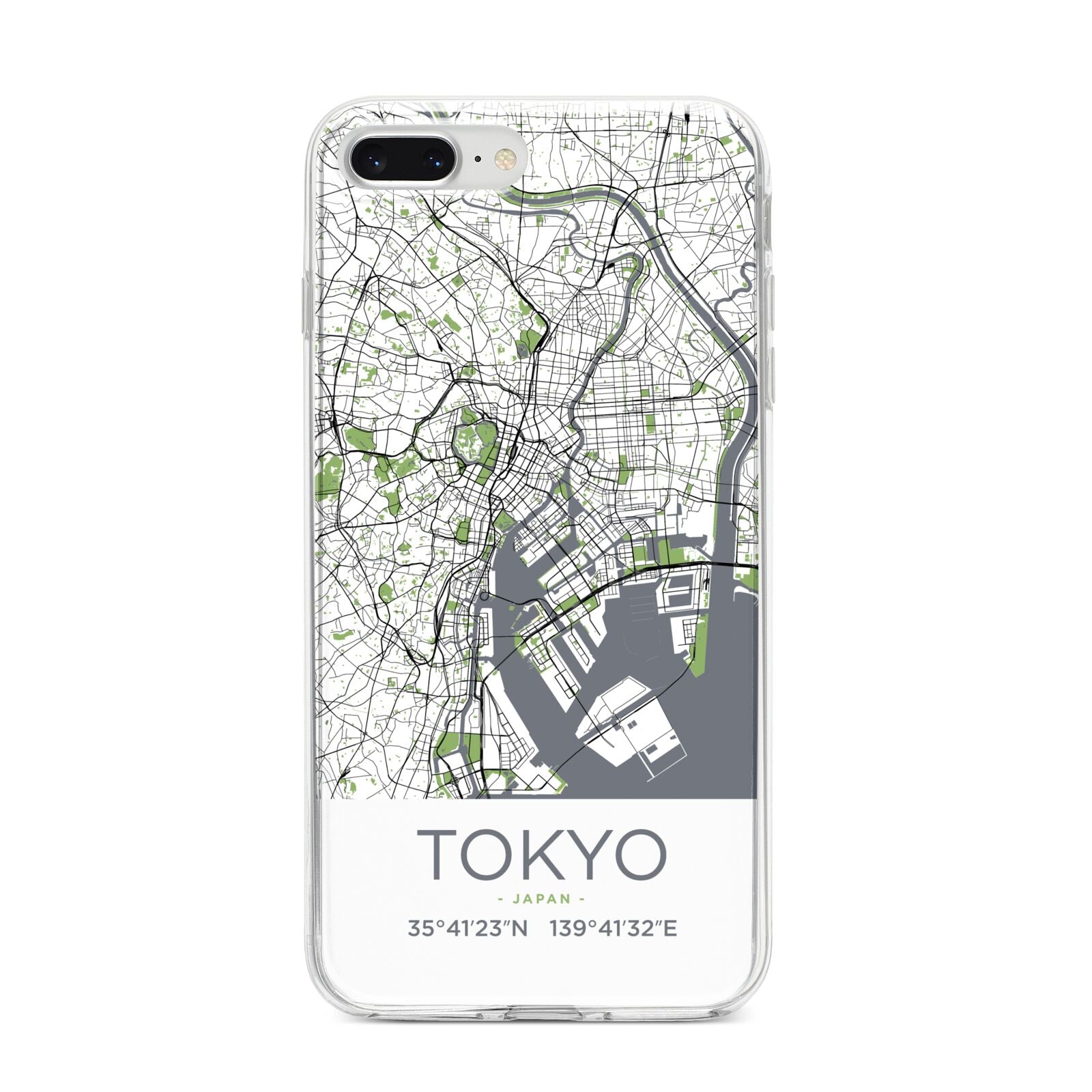 Map of Tokyo iPhone 8 Plus Bumper Case on Silver iPhone