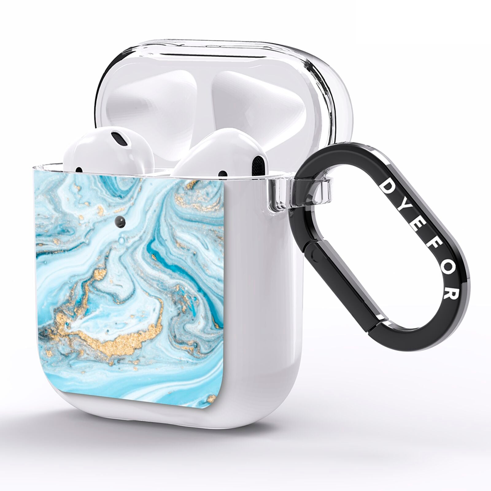Marble AirPods Clear Case Side Image