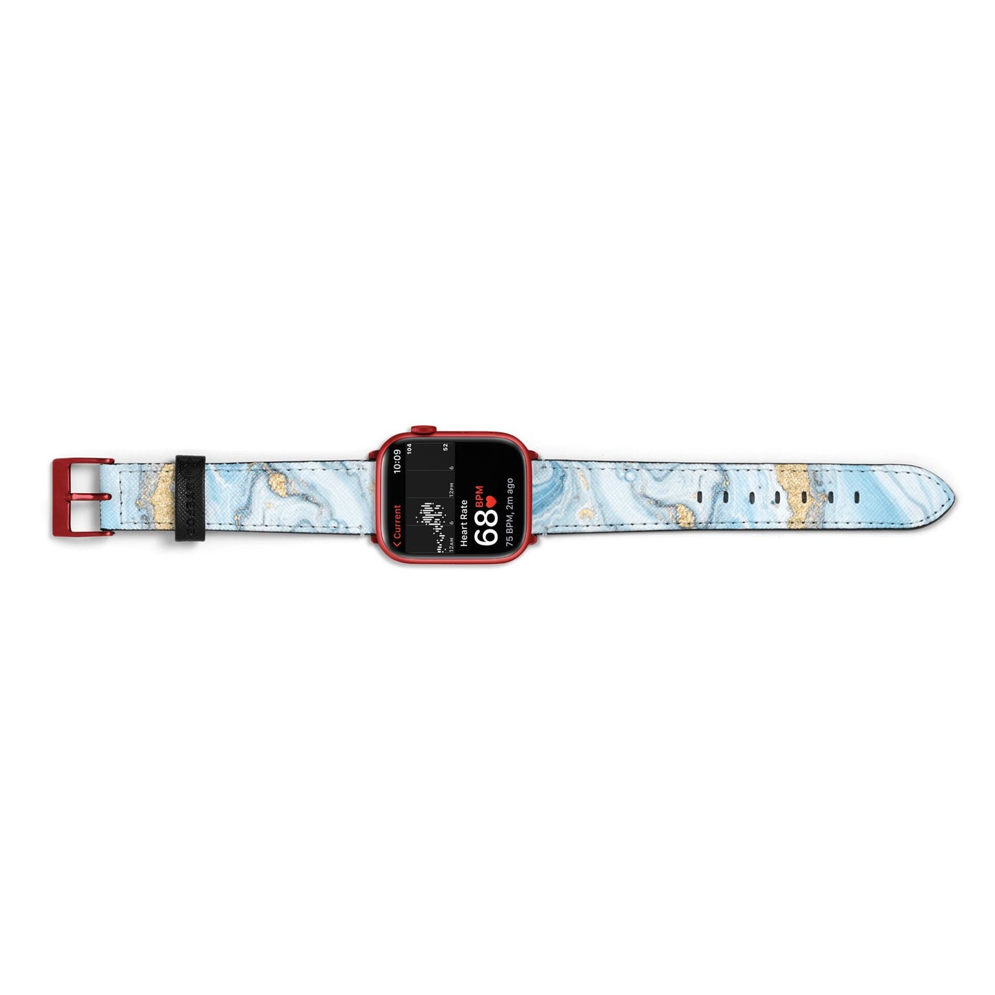 Marble Apple Watch Strap Size 38mm Landscape Image Red Hardware