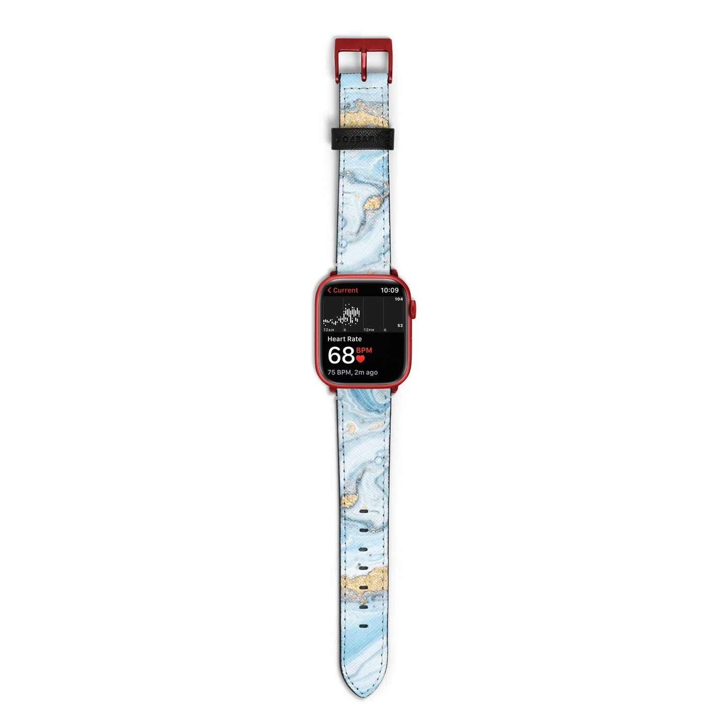 Marble Apple Watch Strap Size 38mm with Red Hardware