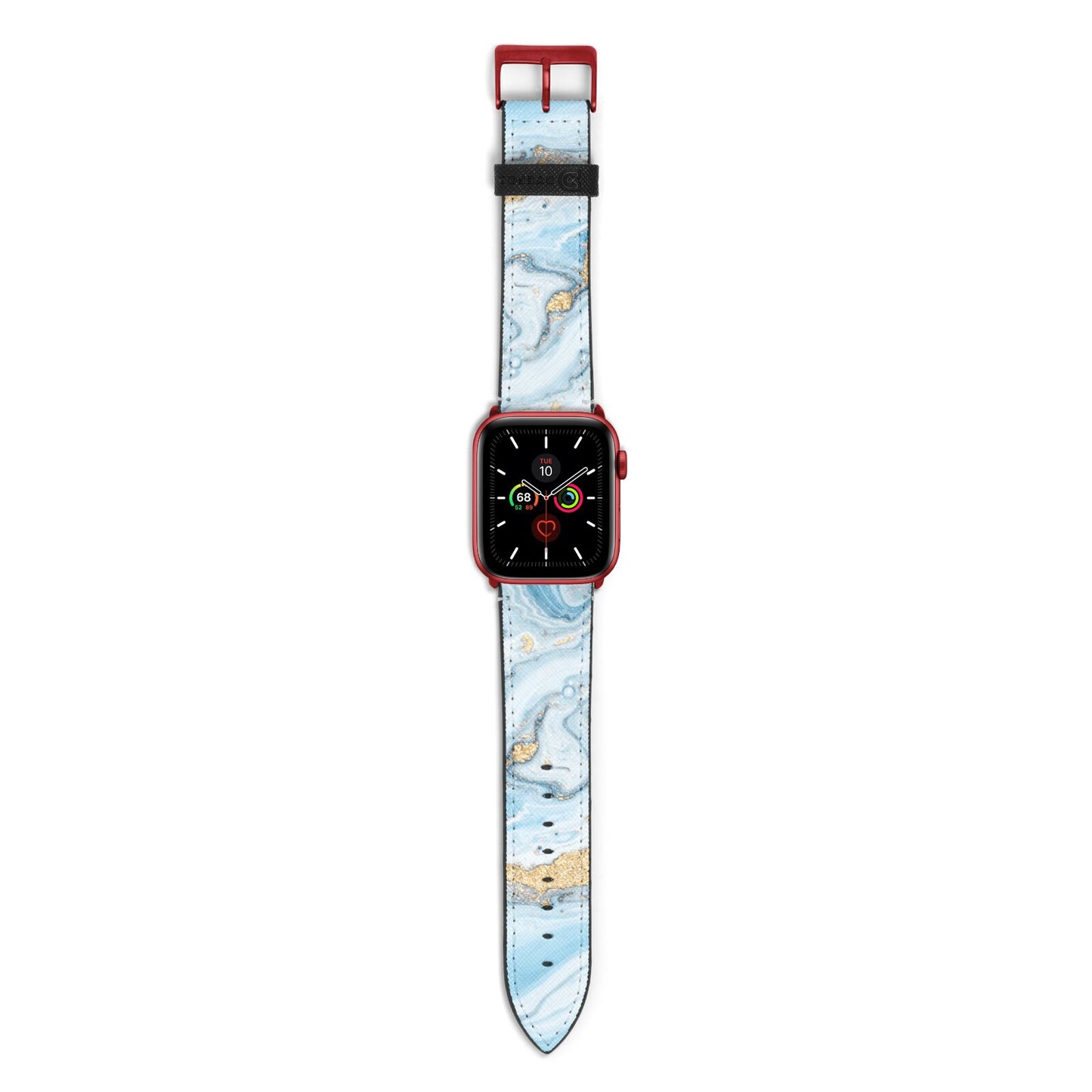 Marble Apple Watch Strap with Red Hardware