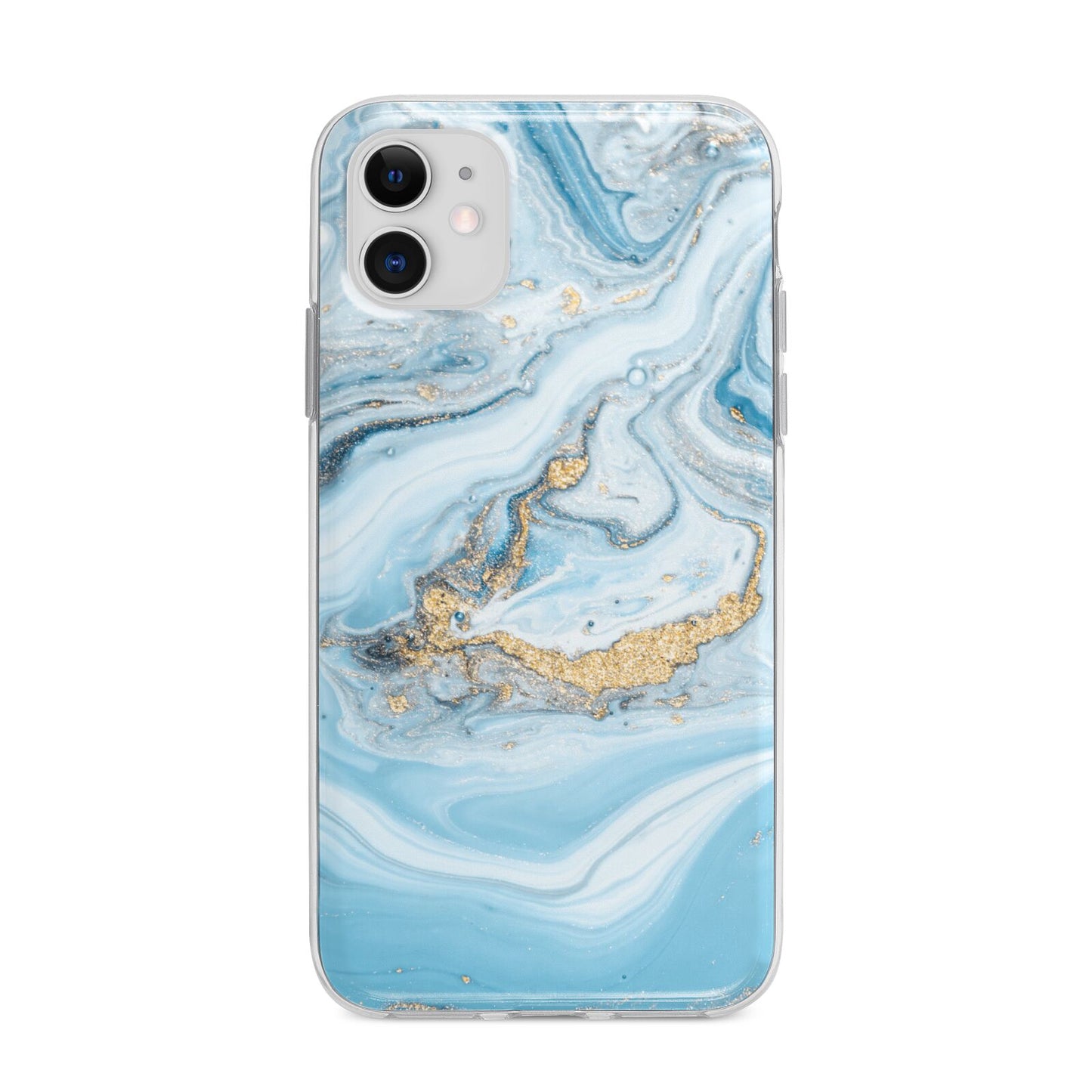 Marble Apple iPhone 11 in White with Bumper Case