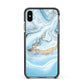Marble Apple iPhone Xs Max Impact Case Black Edge on Black Phone