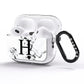 Marble Big Initial Personalised AirPods Pro Glitter Case Side Image