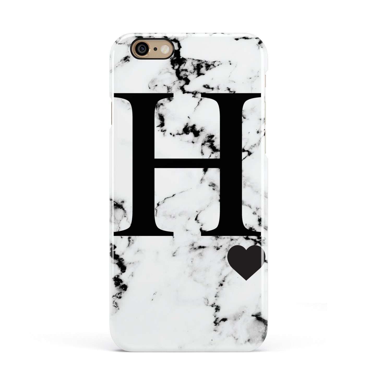 Marble Big Initial Personalised Apple iPhone 6 3D Snap Case