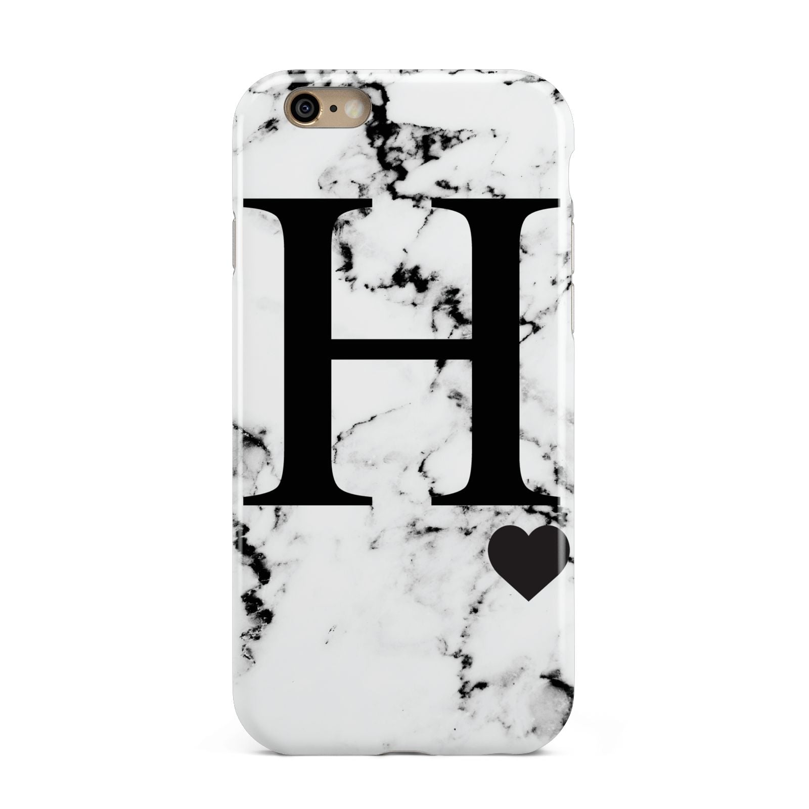 Marble Big Initial Personalised Apple iPhone 6 3D Tough Case